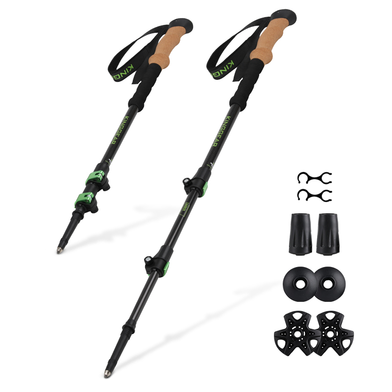 3-Section 100% Carbon Fiber Telescopic Trekking Poles