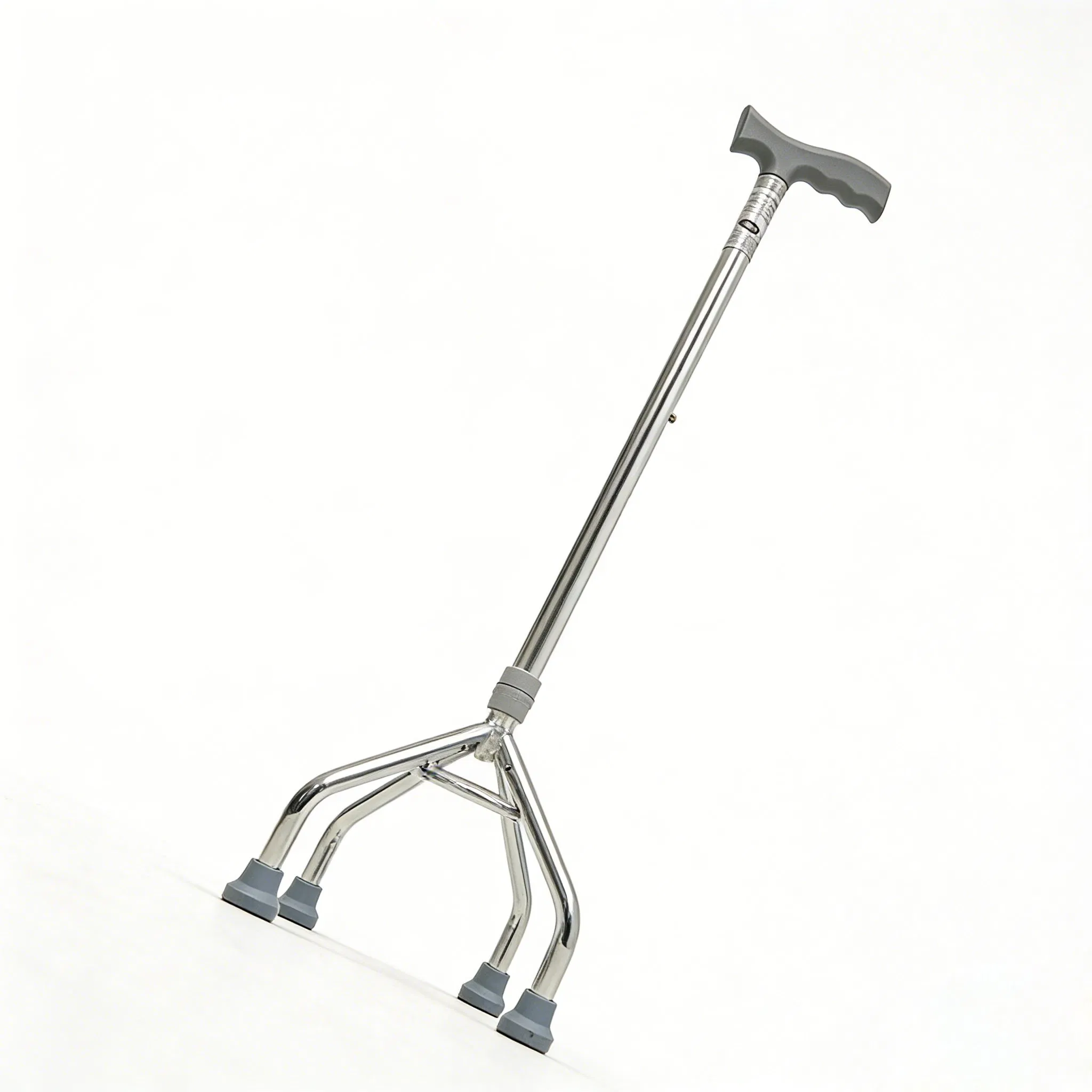 Adjustable Quadruple Cane Aluminum with Ergonomic Grip Design