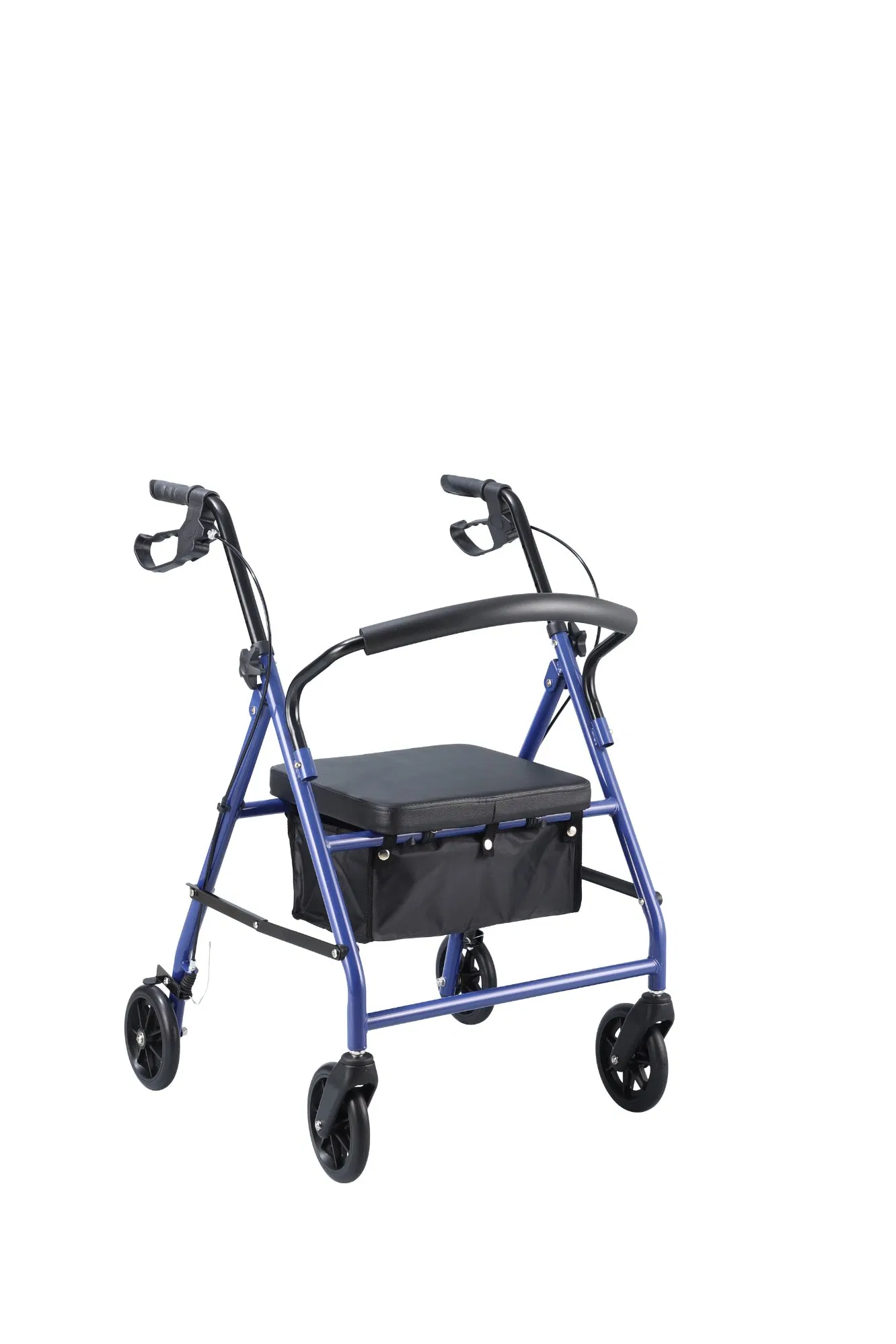 Factory Direct 4-Wheel Rollator Walker with Seat &amp; Storage Bag - Foldable Mobility Aid for Elderly