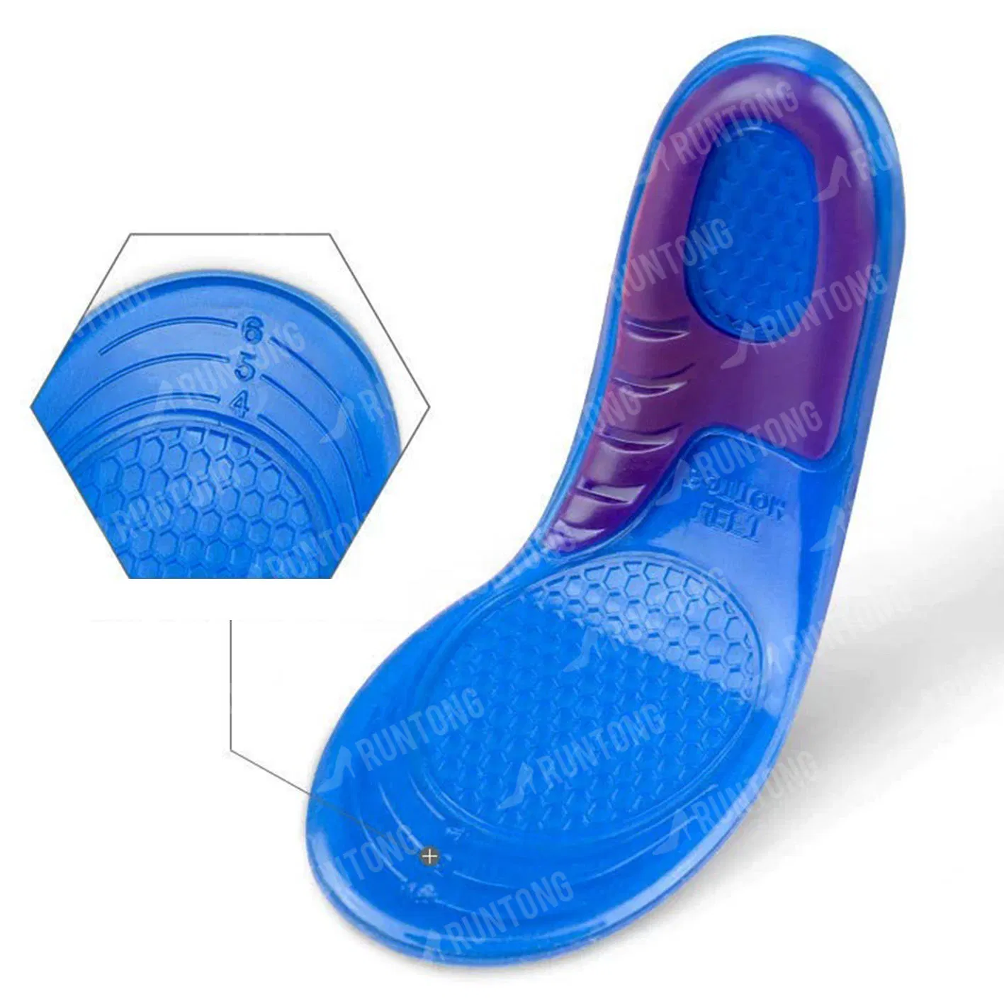 Sports Silicone Gel Shock Absorption Shoe Insert Comfort Gel Motion Insole