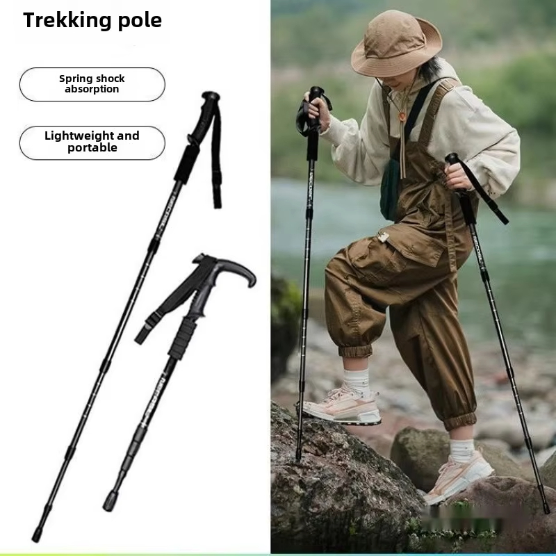 Unisex Carbon Fiber Trekking Poles Adjustable and Foldable Lightweight Design for Hiking and Mountaineering