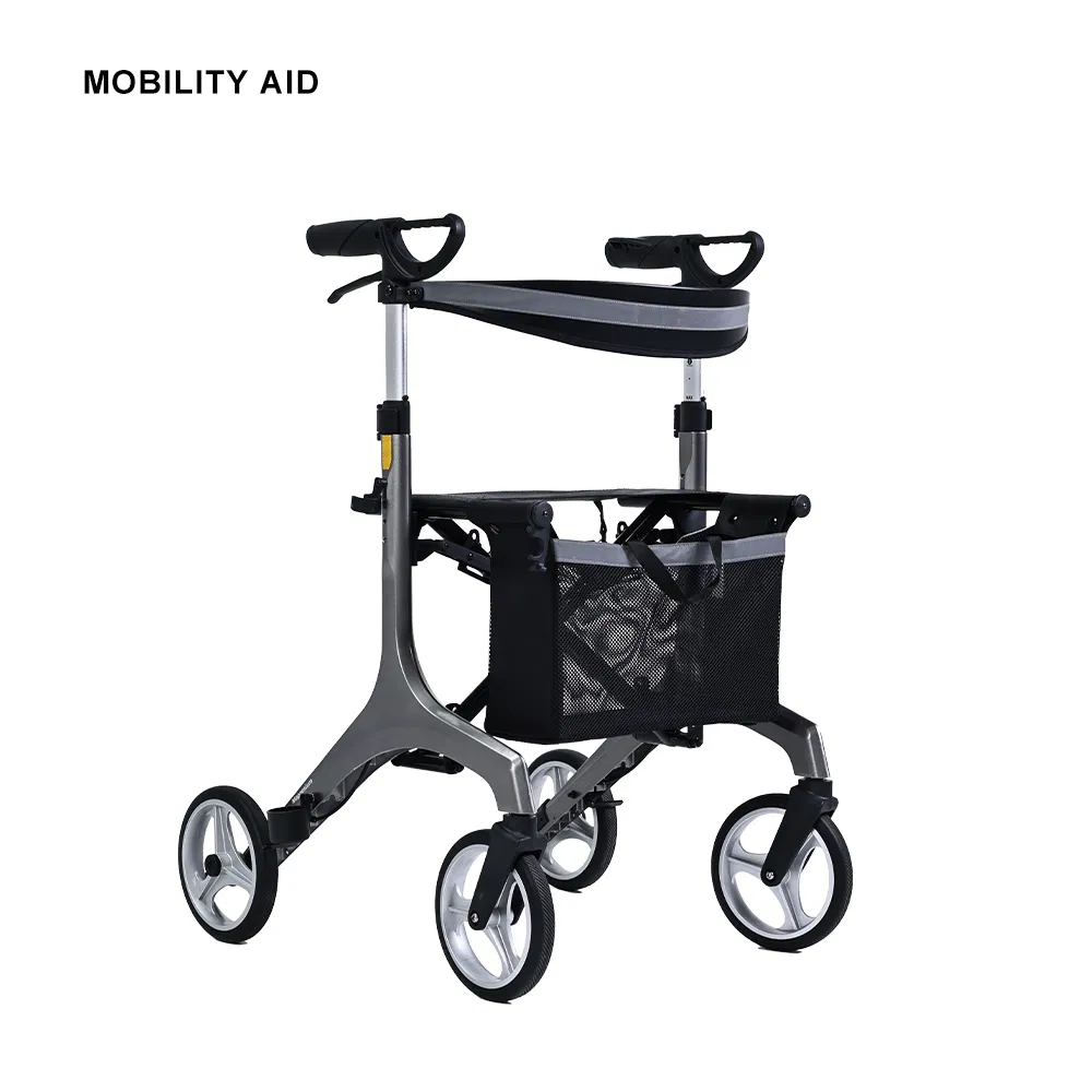 Tecforcare Elderly Care Product Rollator Walker with Seat Mobility Aid Rollator Walker Wheelchair Healthcare Equipment