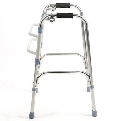 High Quality Folding Portable Medical Mobility Frame Walker Walking Aids The Elderly Crutch Aluminum Alloy Bright Walker