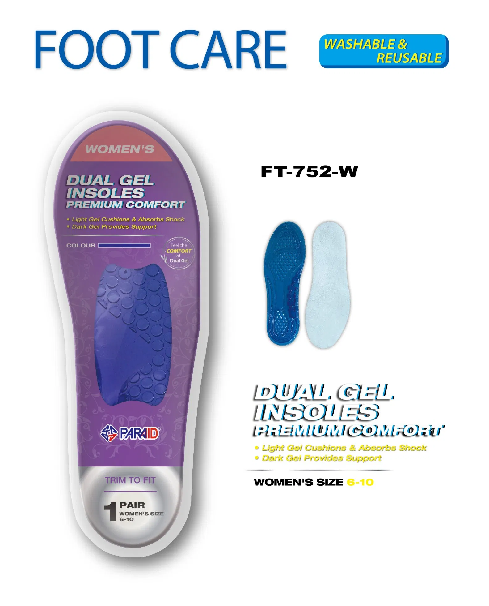 Premium Silicone Sports Foot Care Arch Support Orthotic Insoles