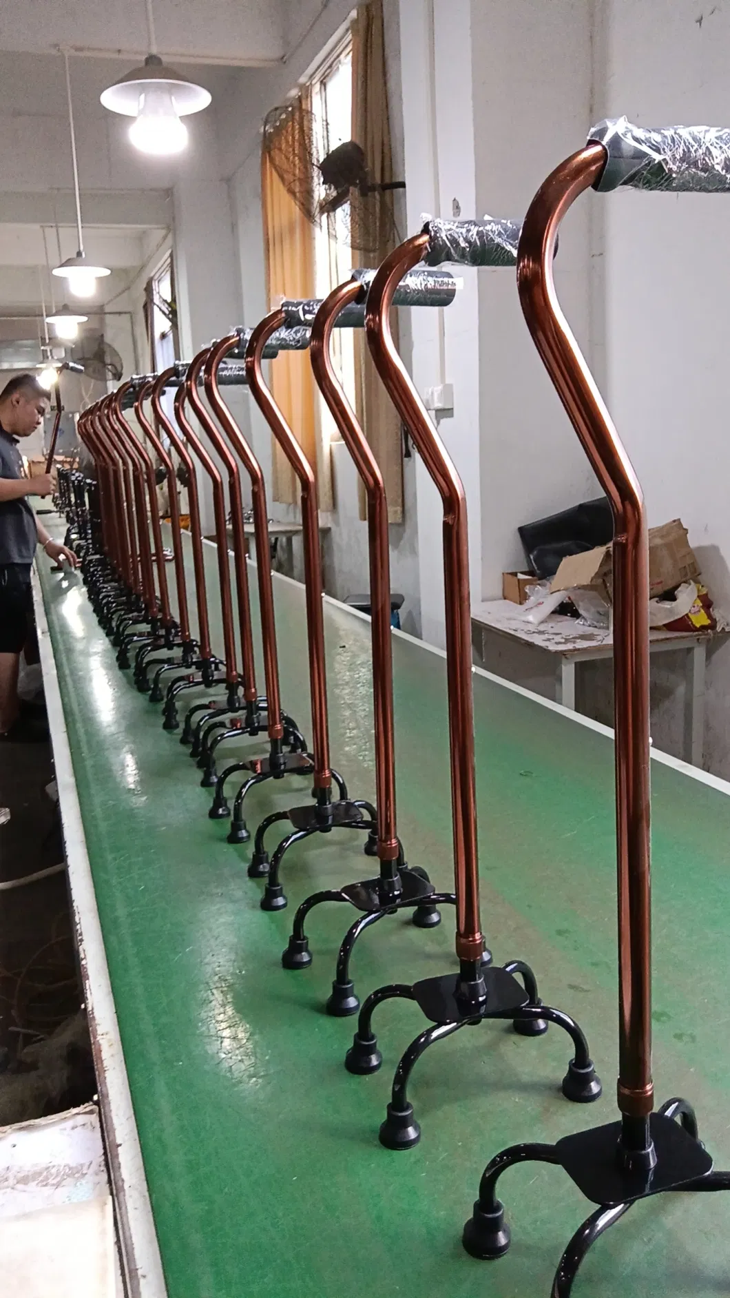 Bronze-Anodized Aluminum Wide-Arc Quad Stability Walking Cane