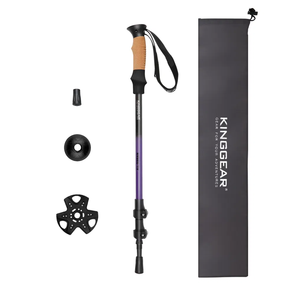 Kinggear Ultra Strong Collapsible Lightweight Quick Lockingtrekking Walking and Hiking Poles