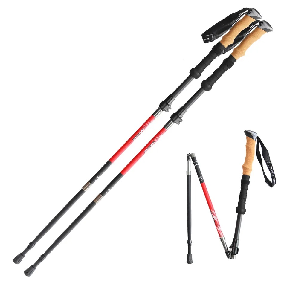 Kinggear Hot Sale Adjustable Aluminum Trekking Hiking Poles Walking Stick
