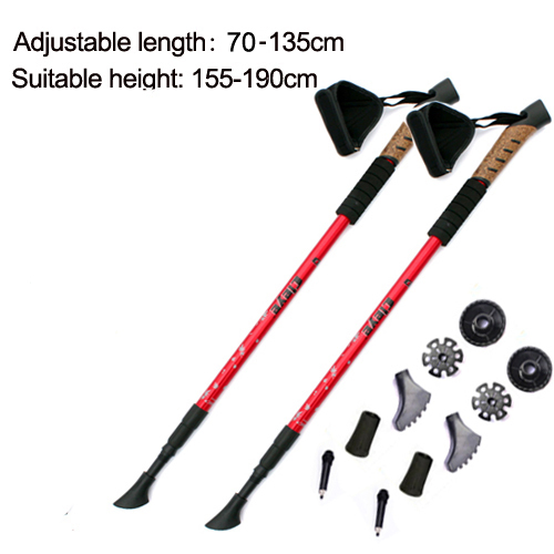 Hot Sale Trekking Pole Adjustable Anti Shock Hikjing Pole Strong &amp; Lightweight Aluminum Walking Poles
