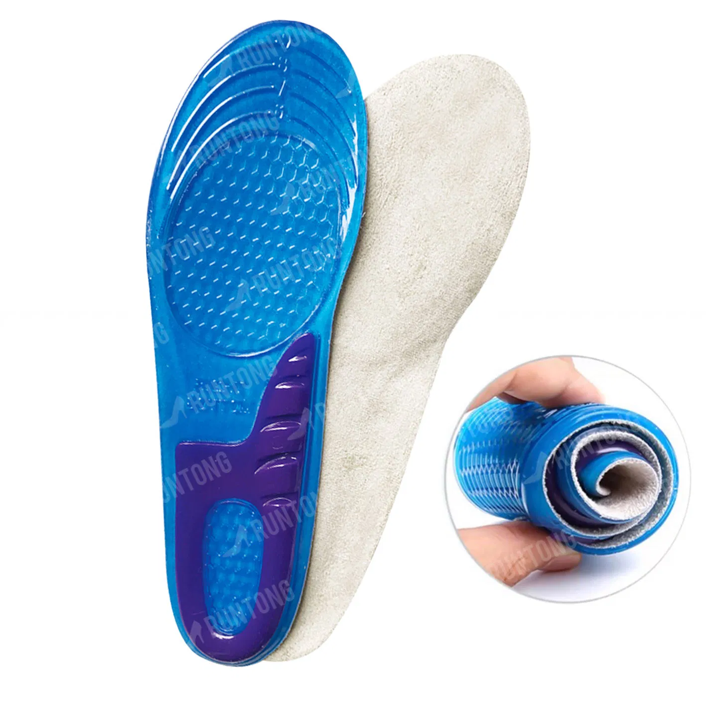 Sports Silicone Gel Shock Absorption Shoe Insert Comfort Gel Motion Insole
