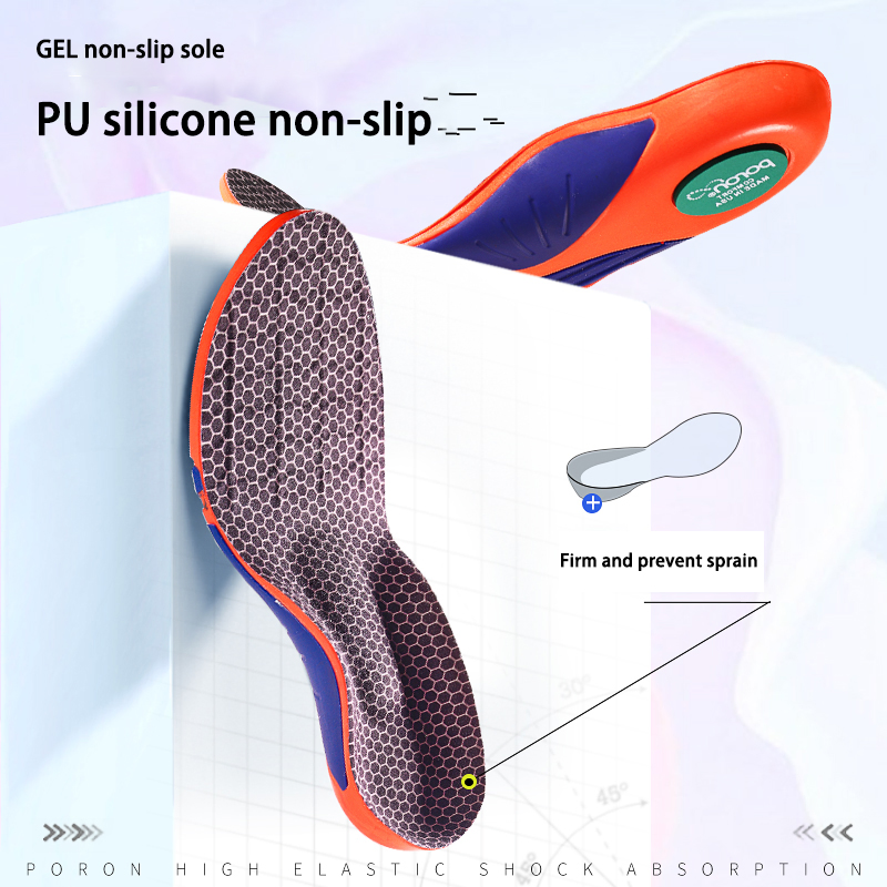 High-Elastic Poron Orthotic Insoles - Shock Absorption &amp; Torsion Resistance for Sports &amp; Custom Orders