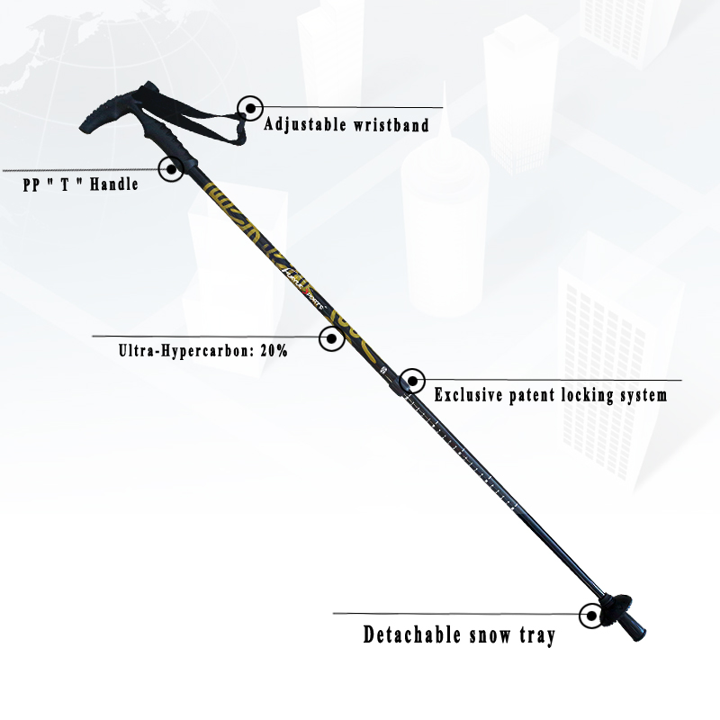 Fashionable Carbon Fiber Telescopic Walking Hiking Trekking Poles