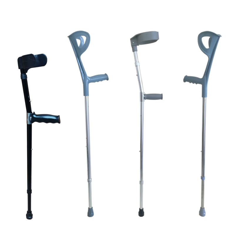 Portable Height Adjustable Aluminum Alloy Antislip Elbow Leg Walking Forearm Axillary Elbow Crutches