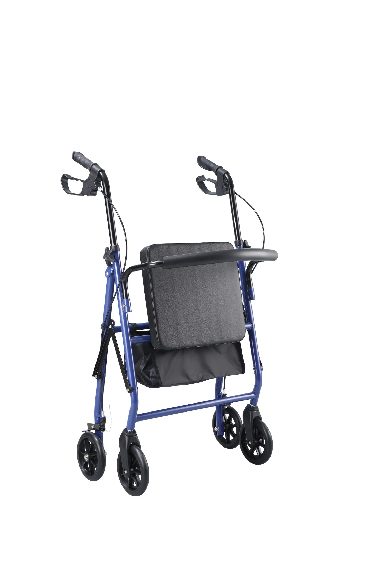 Factory Direct 4-Wheel Rollator Walker with Seat &amp; Storage Bag - Foldable Mobility Aid for Elderly