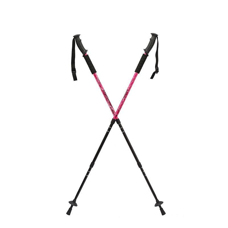 Adjustable Aluminum Hiking Pole Light Telescopic Nordic Style Walking Sticks Anti Shock Trekking Poles
