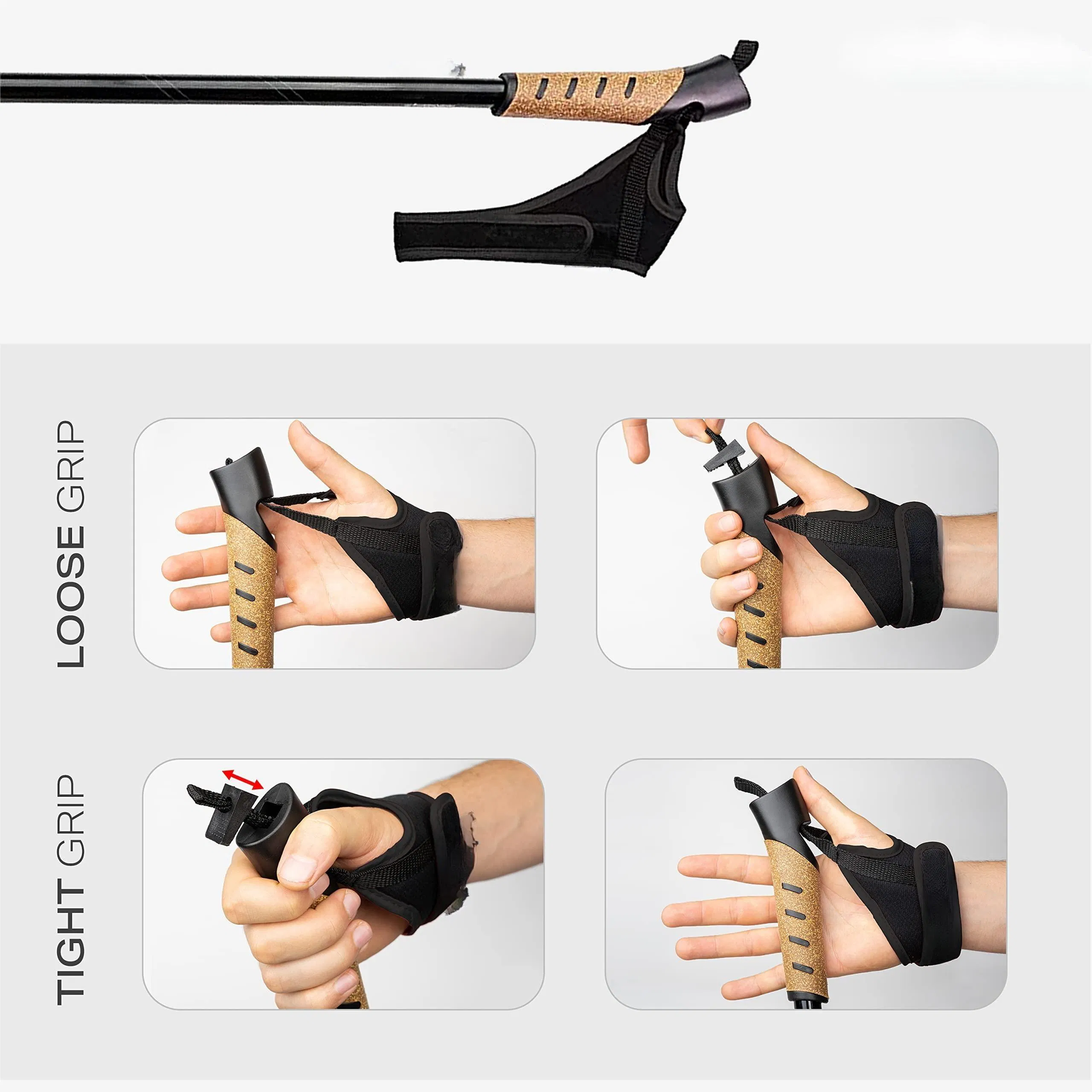 Telescopic Adjustment Aluminium Cushioning-Lightweight Anti-Shock Classic Sticks Hiking Trekking Poles