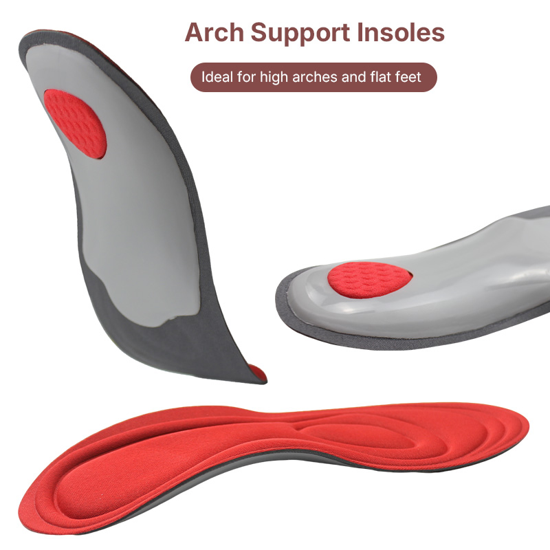 Red Sports Memory Foam Plantar Fasciitis Orthotic Flat Foot Arch Support Insole