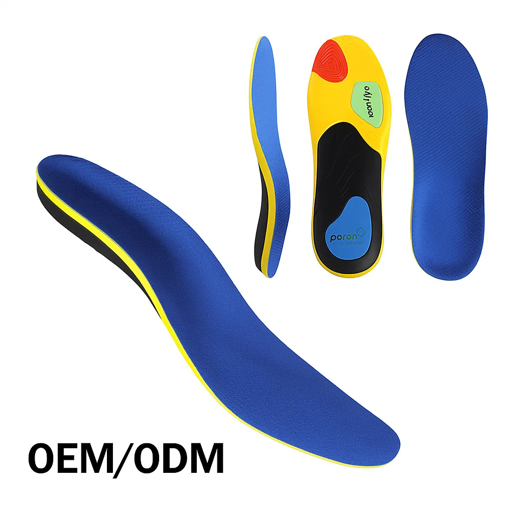 Custom Poron Sports &amp; Comfort Insoles Arch Support Flat Feet Shoes Insert Orthotics