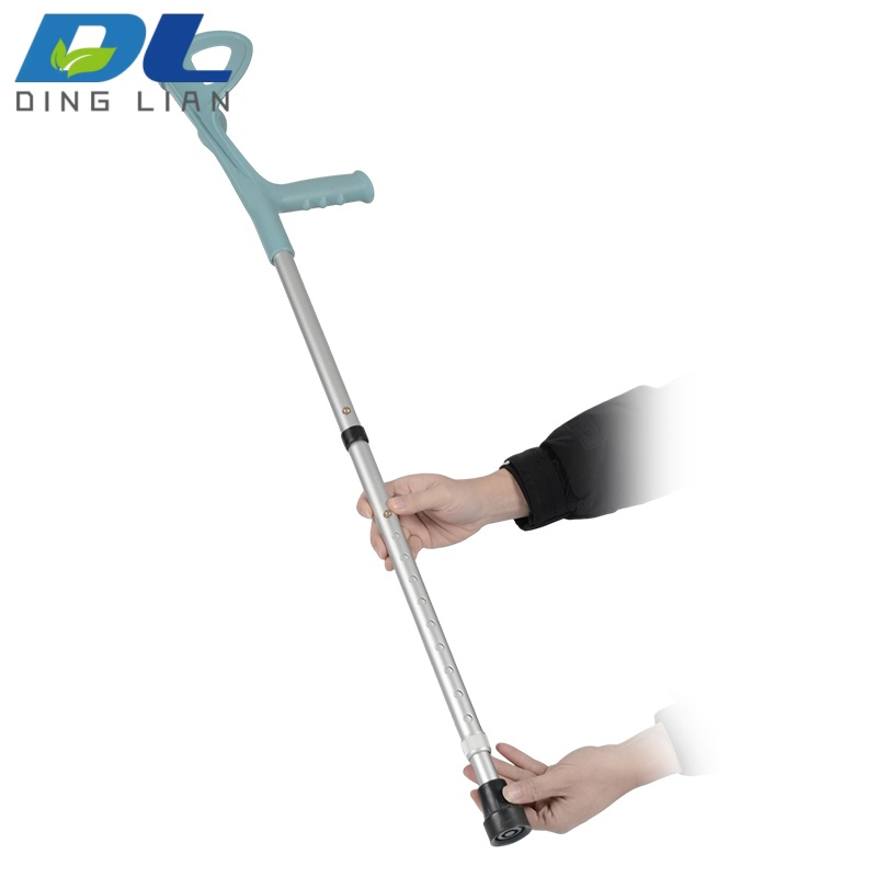 ISO 13485: 2016 Certification Portable Durable Telescoping Aluminum Forearm Crutch Ergonomic Walking Aid Suitable for Men, Women, and All Ages