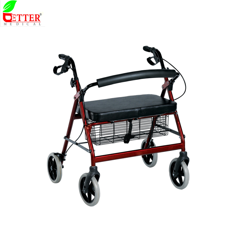 Mobility Aids Products Heavy Duty Extra Wide Steel Rollator for Disabled
