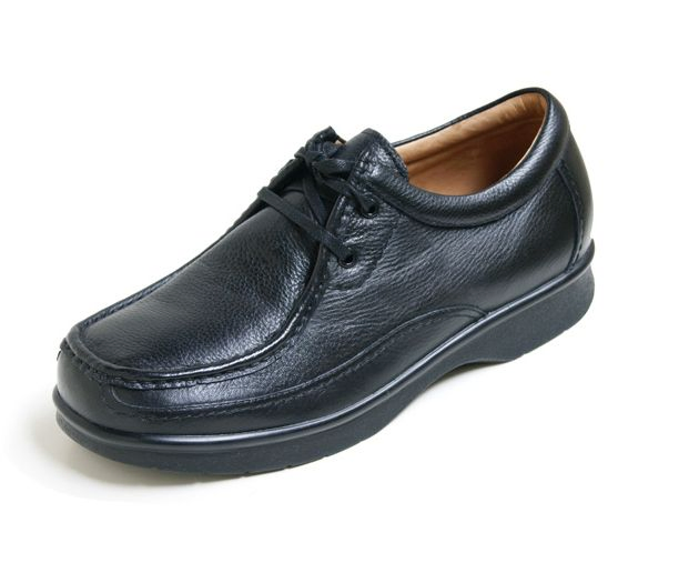Men's Wide Diabetic Shoe Extra Depth Biomechanics Insole Flat Foot Leather Shoes