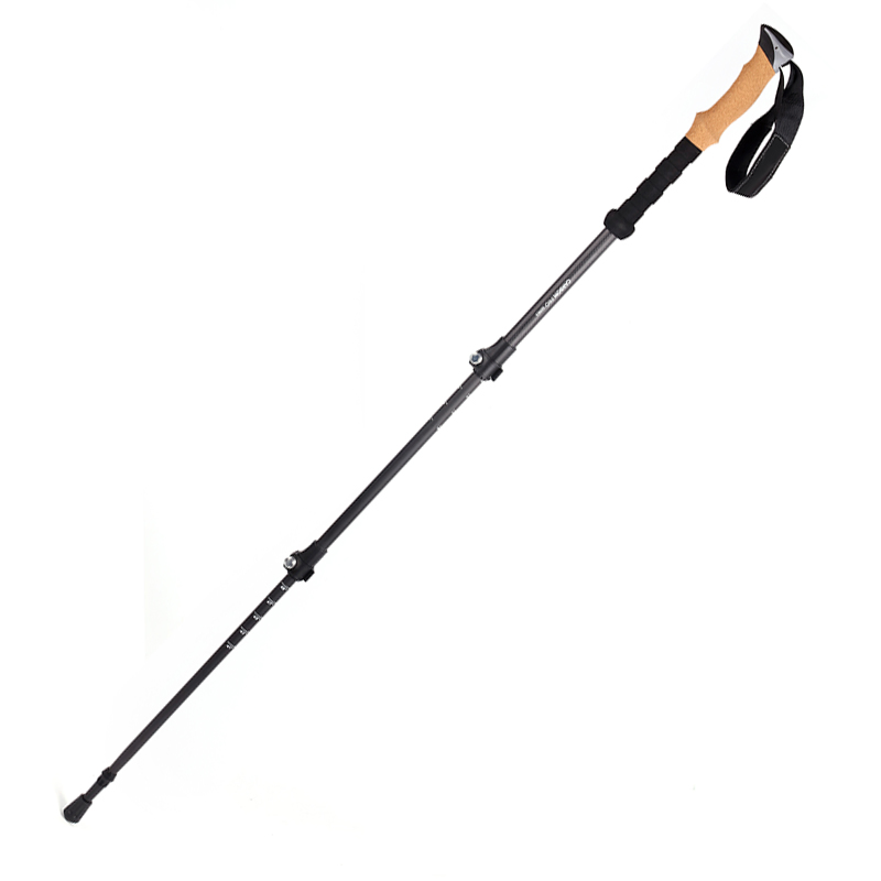 Fashion for Men and Women Cork Handle 3 Sections Carbon Fiber Nordic Walking Hiking Climbing Sticks Telescopic Trekking Poles