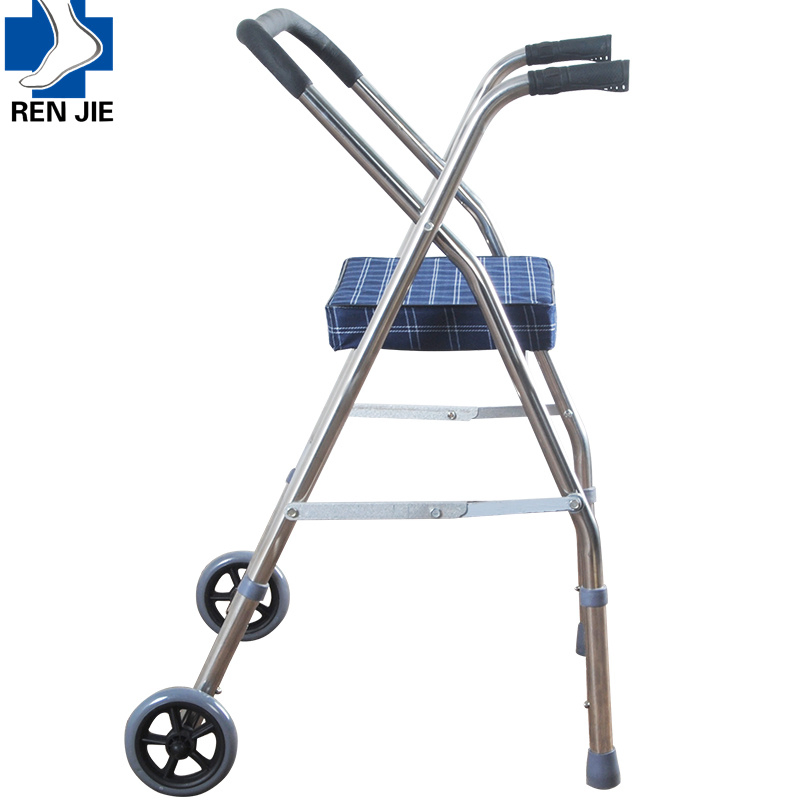 Aluminum Mobility Aids Elderly Walker Folding Walker Rollator Medical Wheelchair Supplier Walking Aid