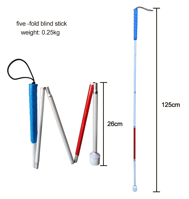 Sht Hot Sale Folding Walking Good Quality Blind Cane Guide Stick for Blind People