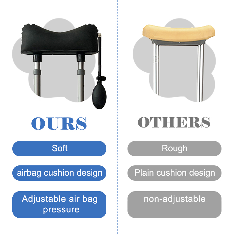 Adjustable Height Lightweight Aluminum Alloy Kid Adult Underarm Crutches Disabled Elbow Crutches