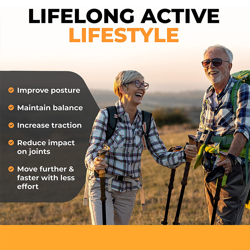 Feistel Carbon Fiber Trekking Poles Lightweight Collapsible Hiking Poles, Shock-Absorbent Walking Sticks