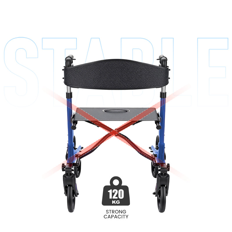 Smart Sensor Model 4 Wheels Mobility Aid Electric Rollator Walker for Elderly with Large Padded Seat