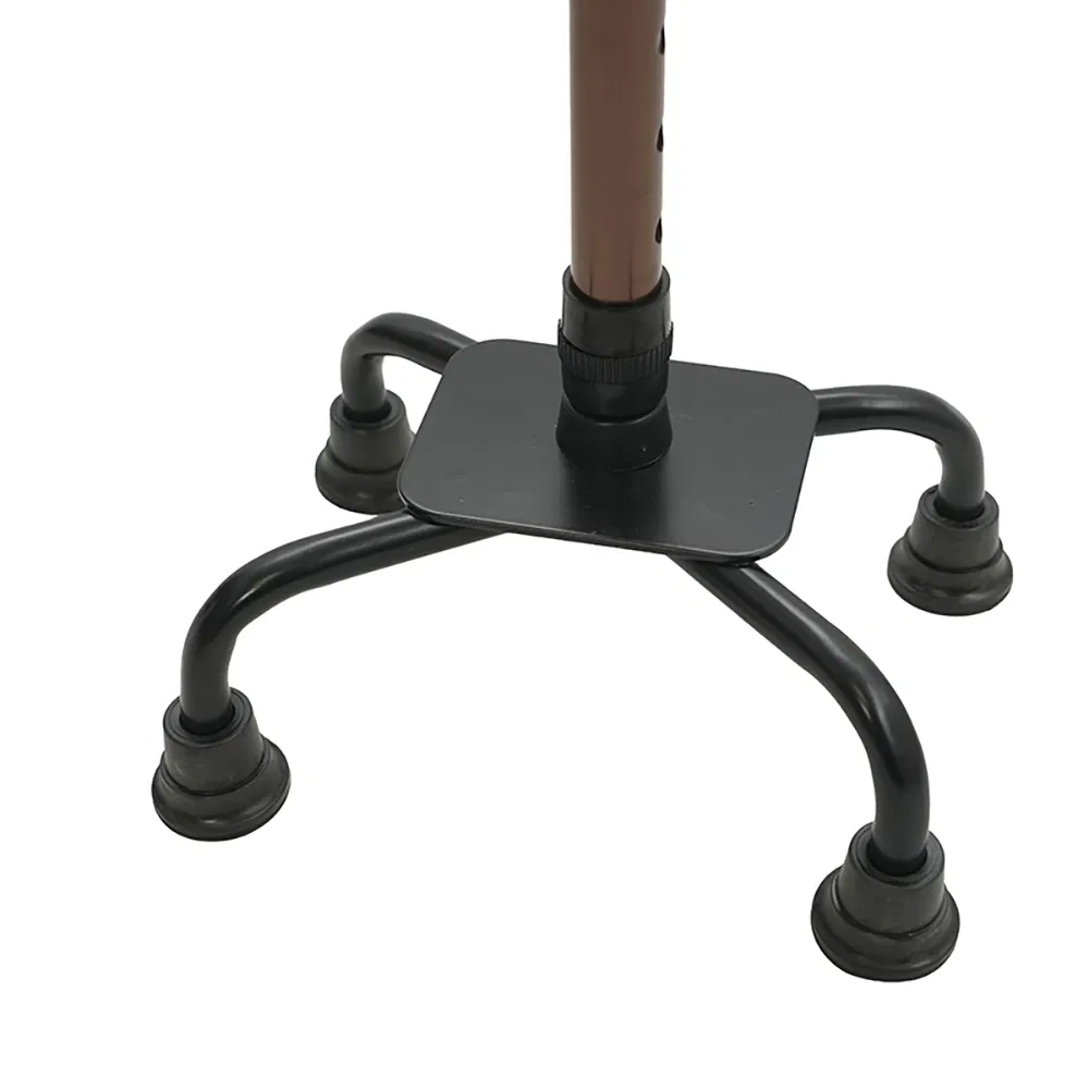 Adjustable Aluminum Quadruple Cane for Seniors and Mobility Assistance
