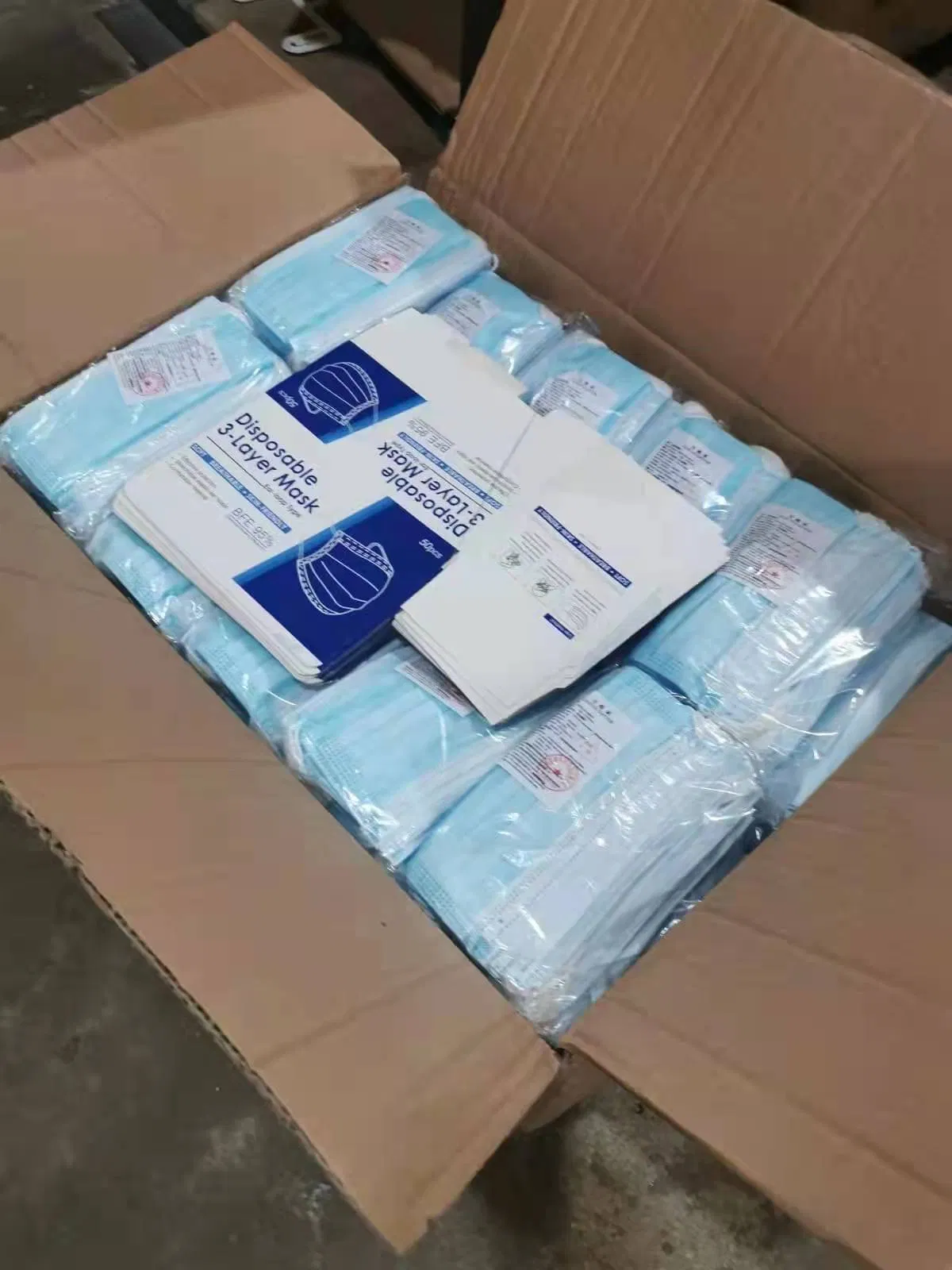 Non-Woven 3 or 4 Layer White/Blue/Green Disposable Earloop Face Mask with Earloop