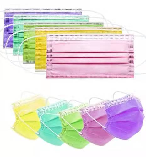 Non-Woven 3 or 4 Layer White/Blue/Green Disposable Earloop Face Mask with Earloop