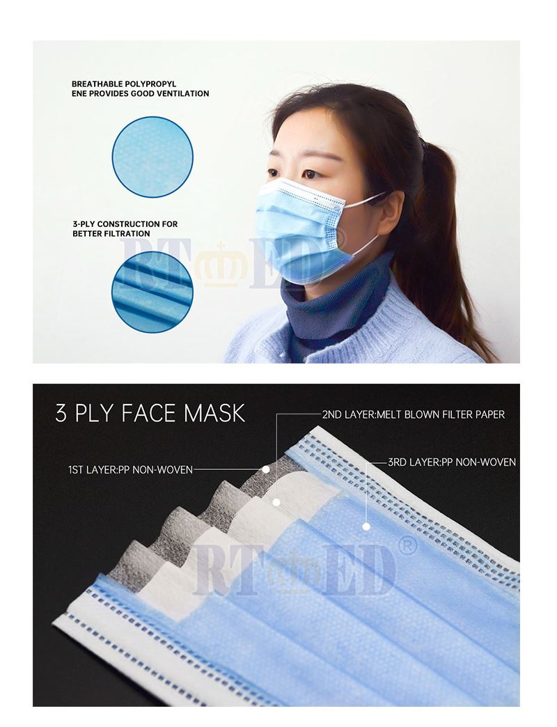High Quality 3ply Non-Woven Fabric Disposable Medical Face Mask- Shandong Haidike Products
