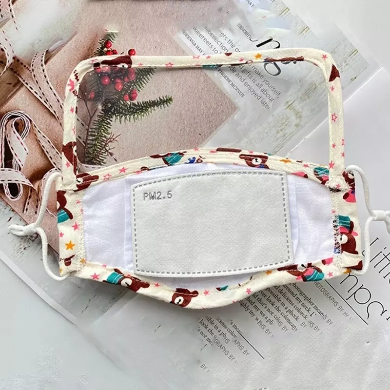 Kids Pure Cotton Pm2.5 Washable Reusable Glasses Face Mask with Eye Shield