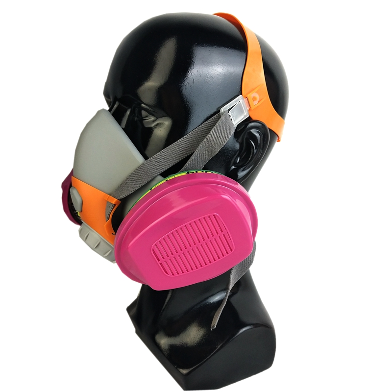 Half Face Mask Dual Active Carbon Filtering Silicone Air Purifying Respirator Mask