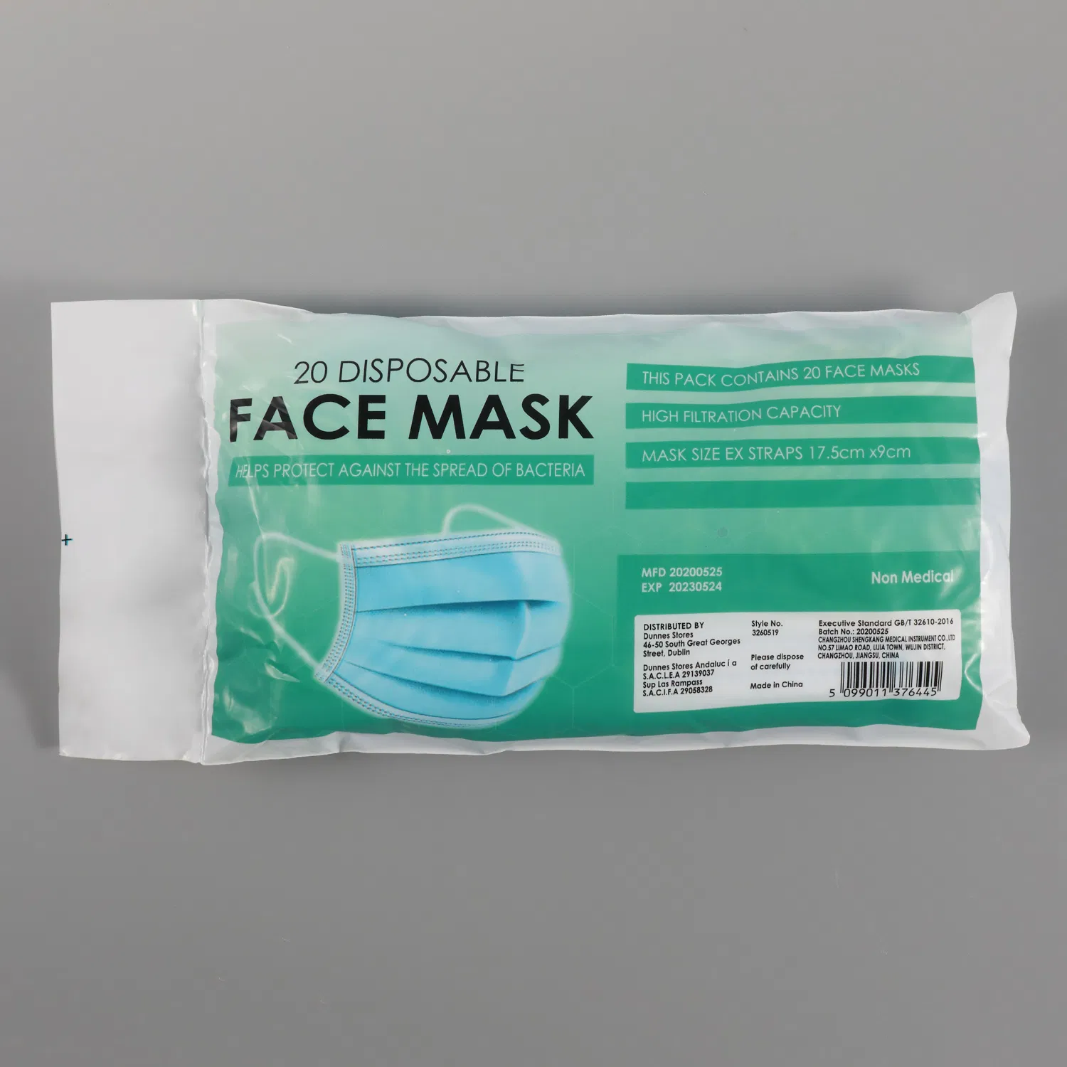 Disposable Adult Earloop Protective Face Mask