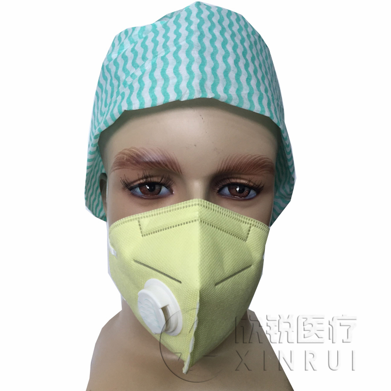 Disposable Industrial Protective N95 Face Mask with Valve Yellow