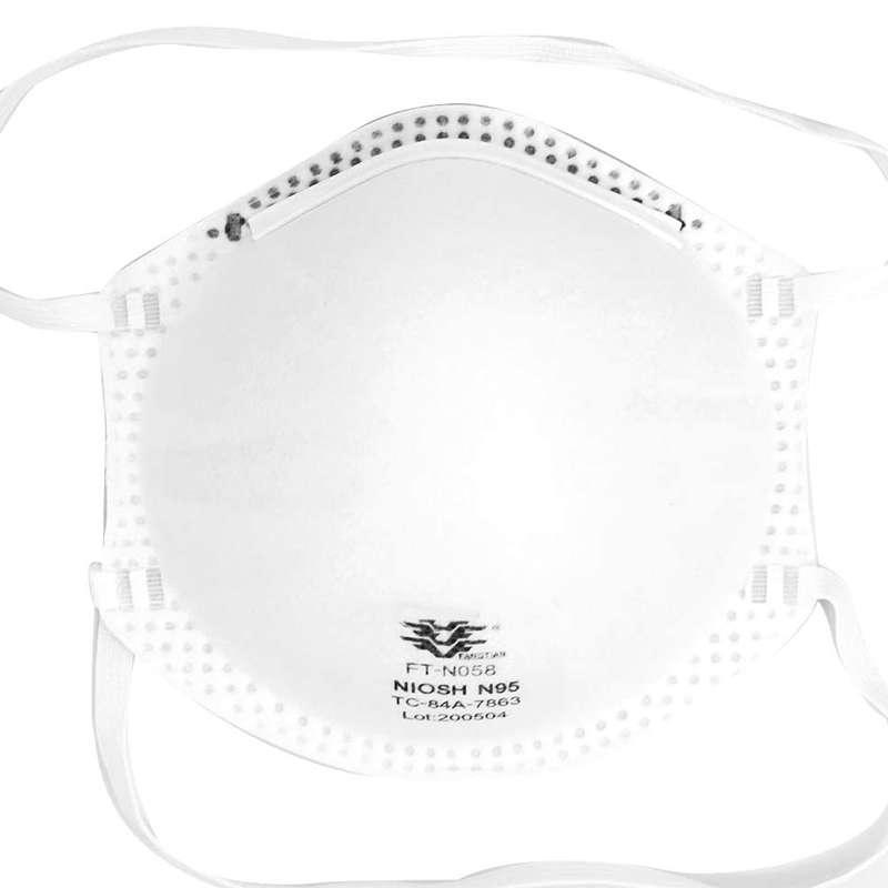 White N95 Headband 4 Layers Healthcare Filtering Half Respirator Particulate N95 Face Mask OEM Inventory CE and Niosh Approved Protective Cone Respirator