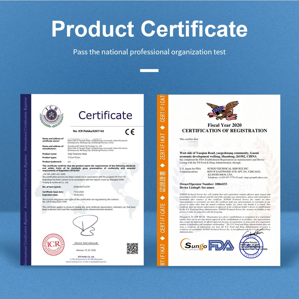 Manufacturer Mass Production High Quality &nbsp;Certification Non-Woven Fabric/Fusing Disposable 3 Ply Face Mask