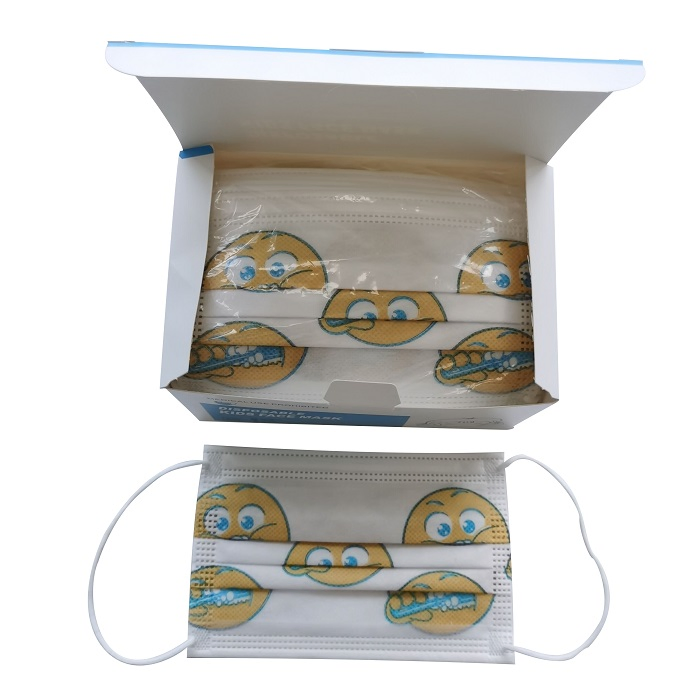 CE Disposable Printed Funny Patterned Cute Kids Half Surgical Anti Virus Child Infant Medical Children Cartoon Pediatric Facial Face Masks with a Pattern