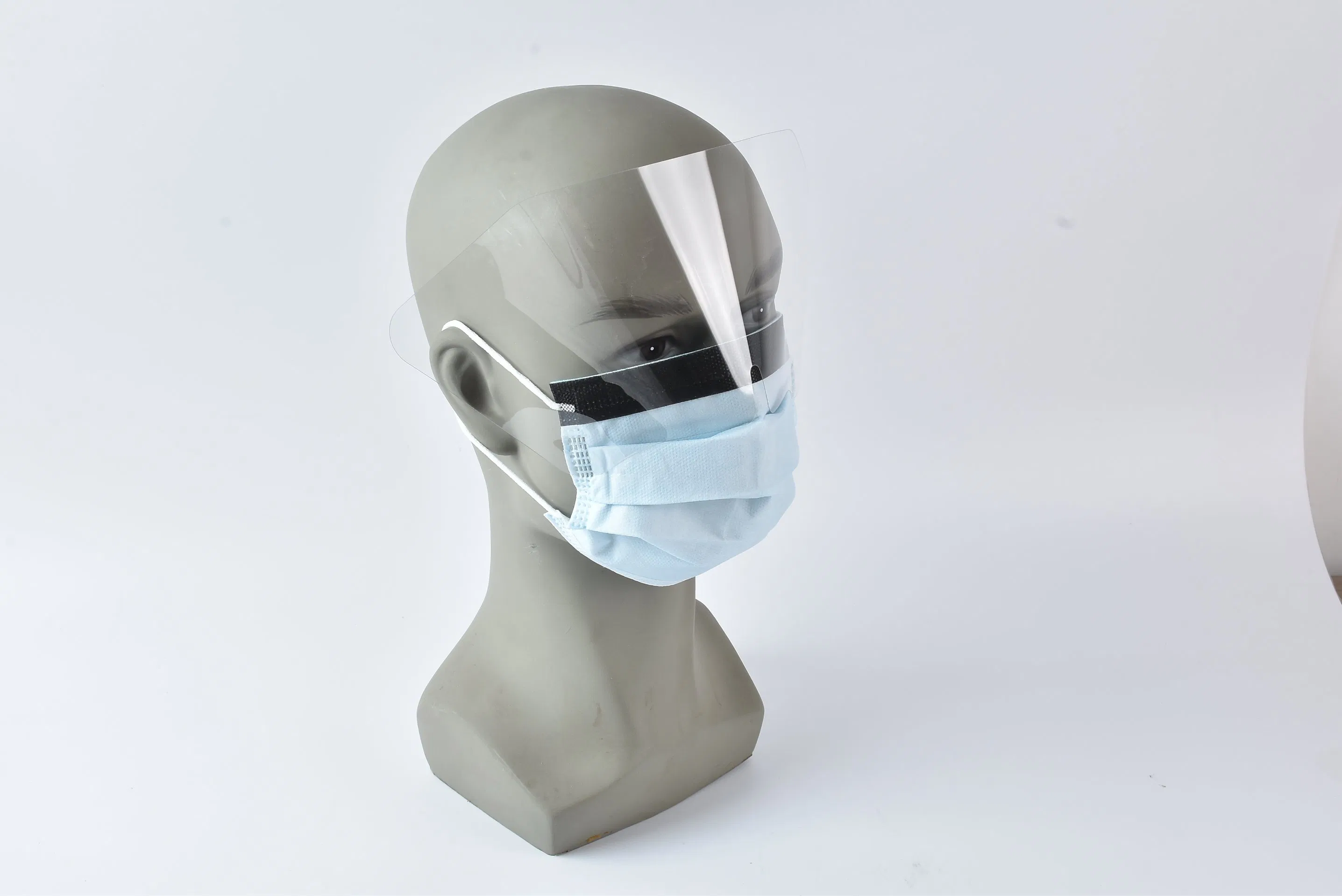 Medical Protective Anti Splash 4-Ply Surgical Face Mask with Shield Visor Ear-Loop