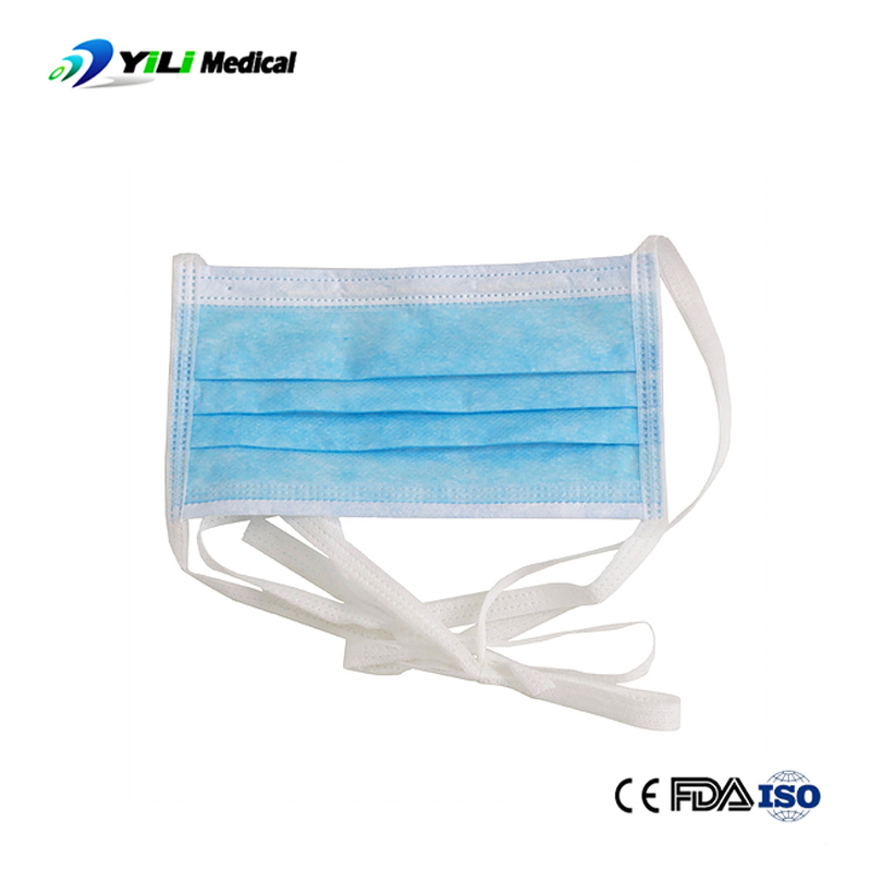 Medical Supply Disposables 3-Ply Disposable Tie-on Surgical Face Mask Anti Fog with Shield Protective Safety Face Mask