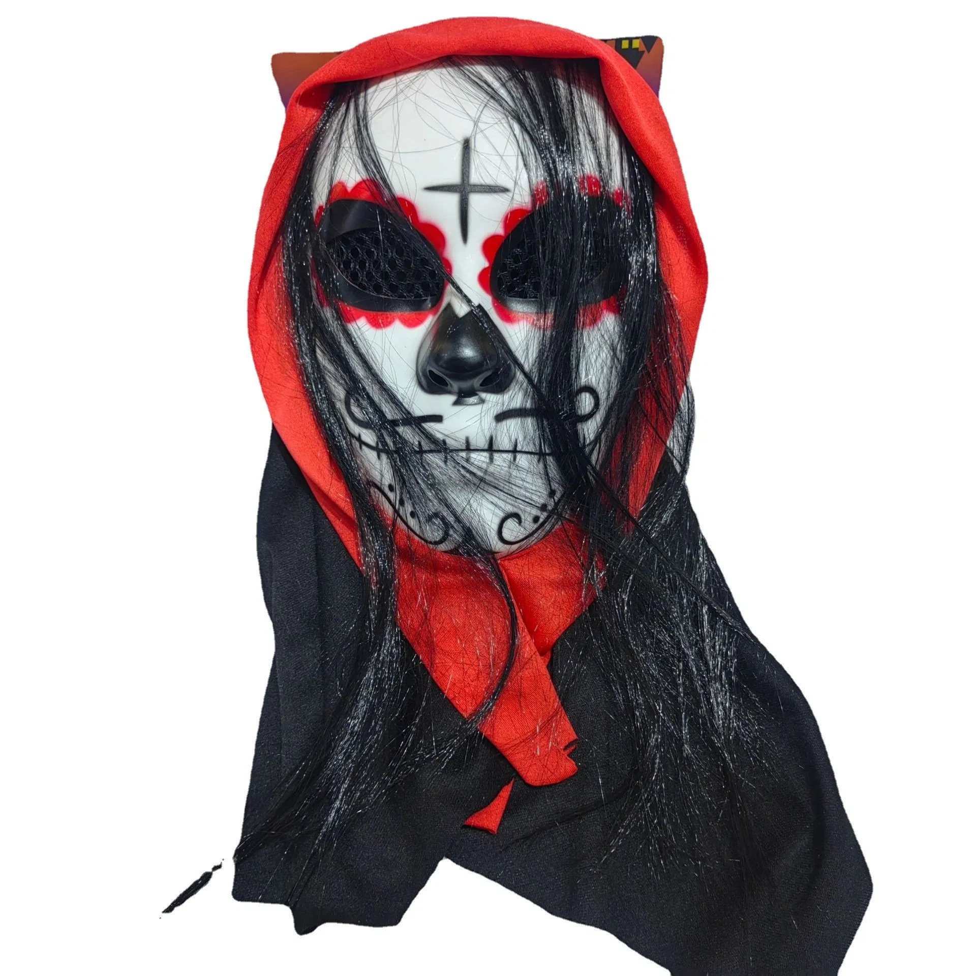 Customized Wholesale Hot Sale Holiday Party Scary Makeup Mask Trickster Grimace Scarecrow Nun Headgear
