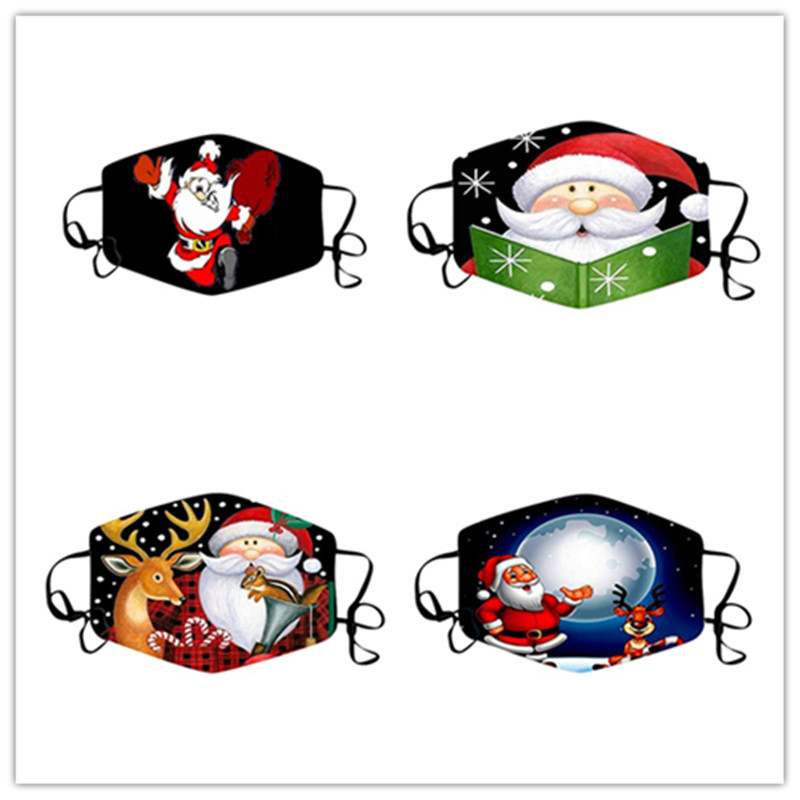 Custom Printing Washable Reusable 2 Ply 100% Cotton Christmas Face Mask