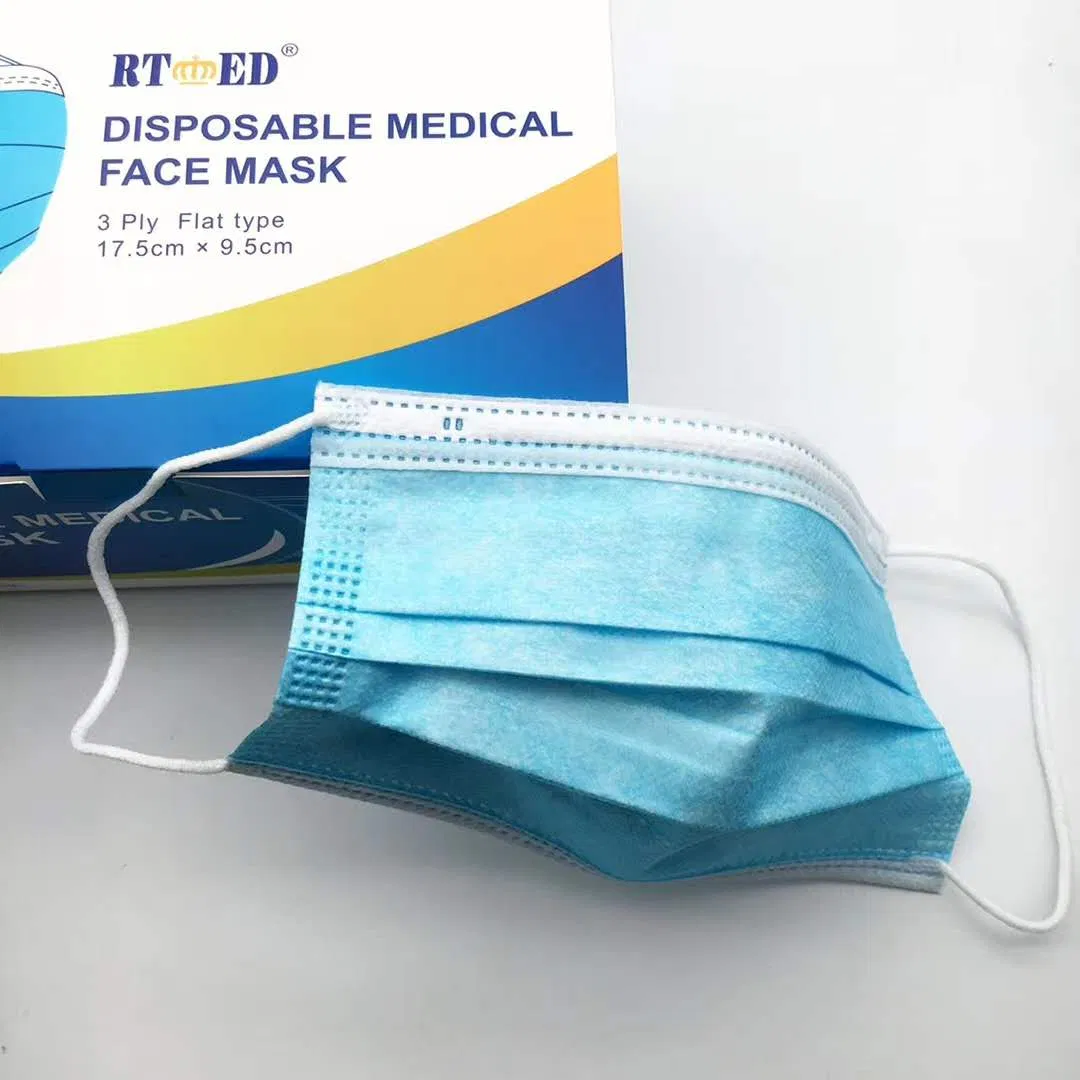 Disposable 3ply Earloop Blue Non-Woven Surgical Medical Face Mask
