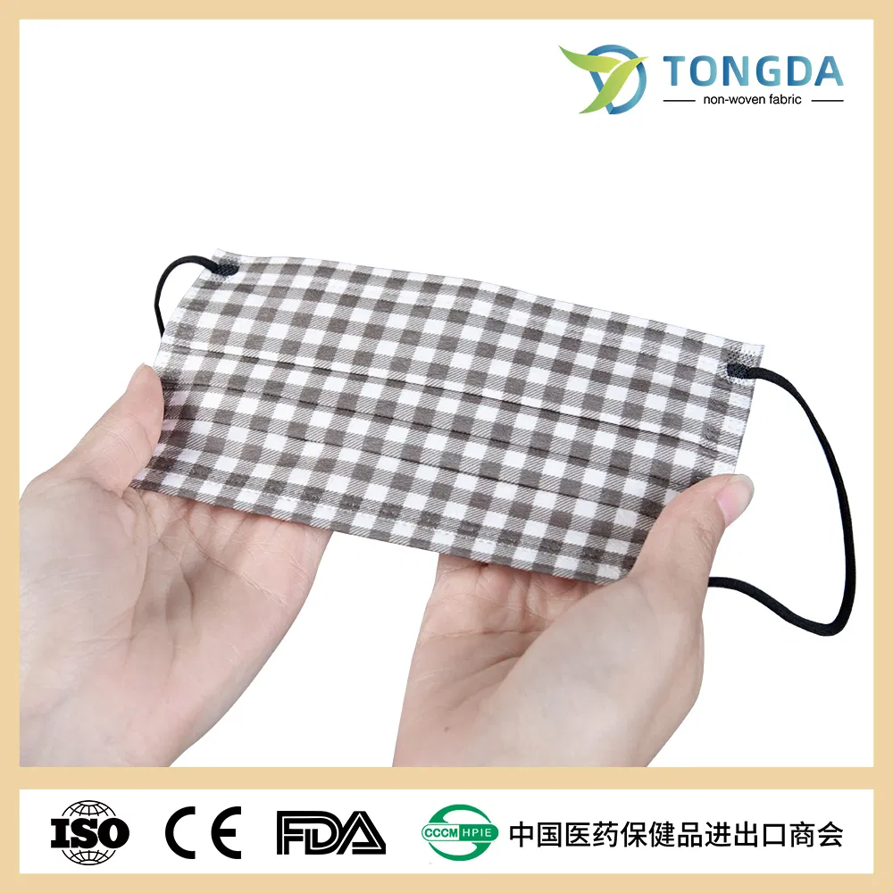 3 Layer Disposable Face Mask Fluid Resistant Nonwoven Disposable Medical Face Mask