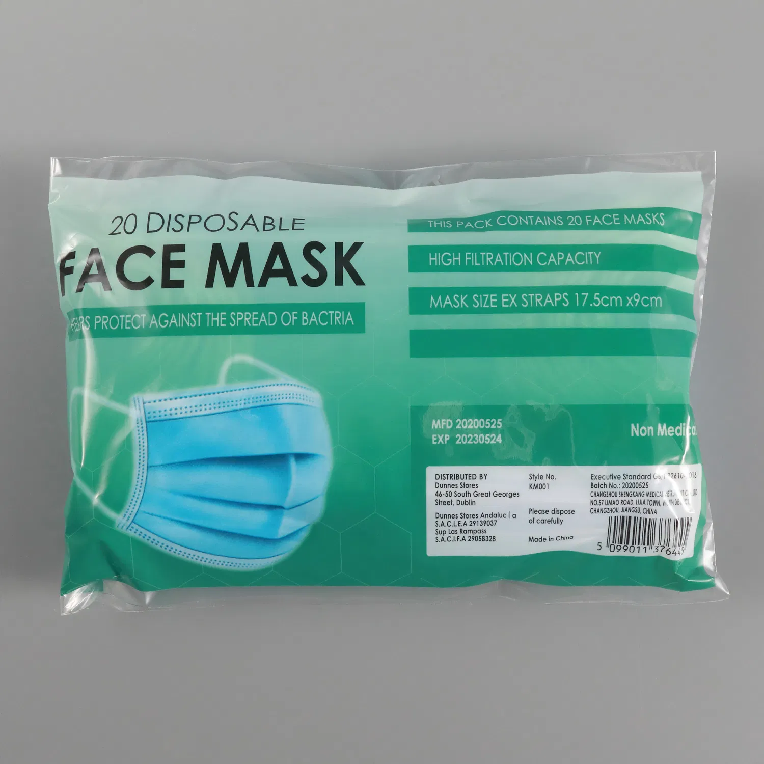 Disposable Adult Earloop Protective Face Mask