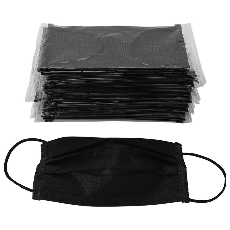 100% Promotion 3 Ply Non-Medical Black Color Anti Dust Polution Fog Non-Woven Melt-Blown Elastic Ear Band Disposable Breathable Adult Protective Face Mask