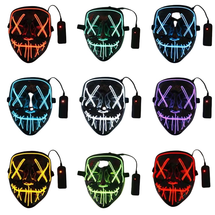 2025 Hot Sale Custom Halloween Mask Flashing LED Mask